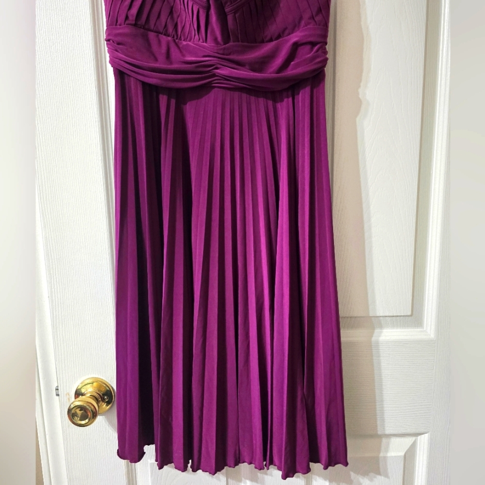 Max & Cleo Pleated/Plisse Mini Cocktail Dress, V-Neckline, Pintuck, Y2K, EUC! - Picture 4 of 10
